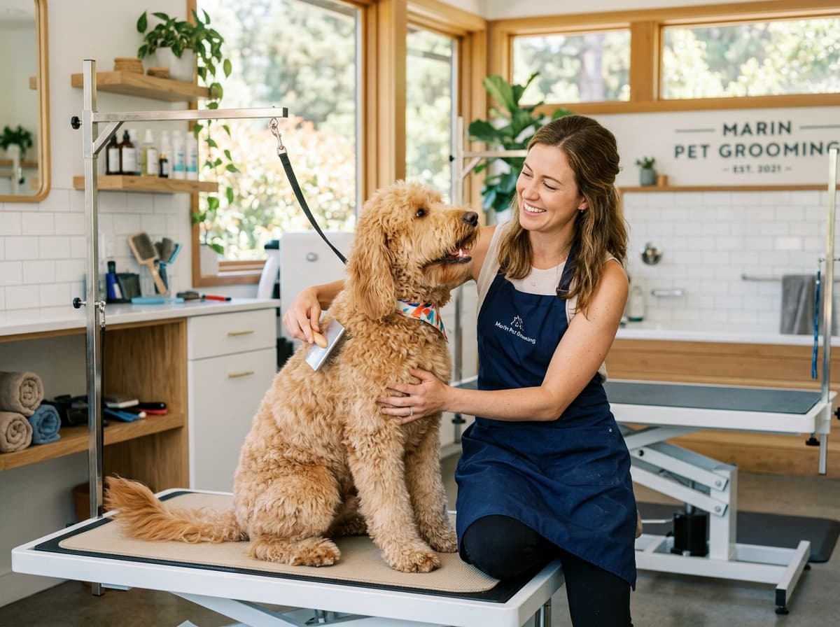 Expert dog groomer at House of Dog Marin